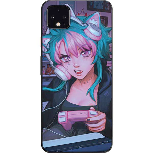 Anime Catgirl Gamer Nerd by Ivy Dolamore Google Pixel 4 XL Skin